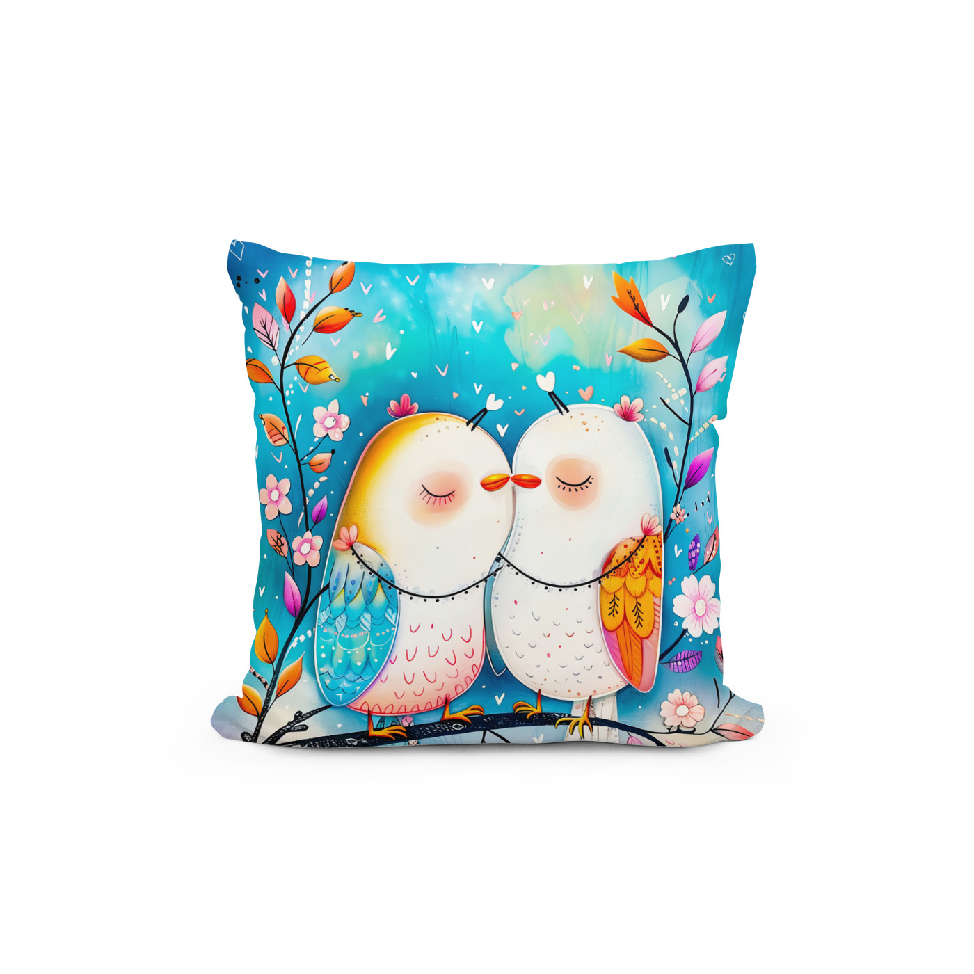 Kissen: Two Birds in Love on a Branch - Image 2