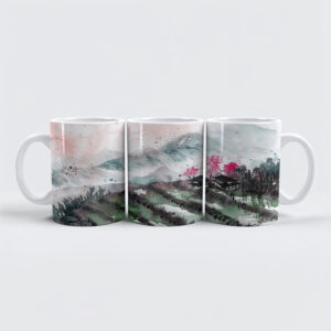 raxxa Premium-Tasse: Chinese Watercolor Serene Rice Terraces
