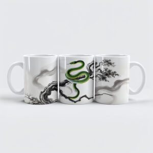 raxxa Premium-Tasse: Ink painting Sinuous Snake Coiled on Tree