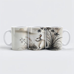 raxxa Premium-Tasse: China zodiac ink of Serene Hare Resting Under Bush