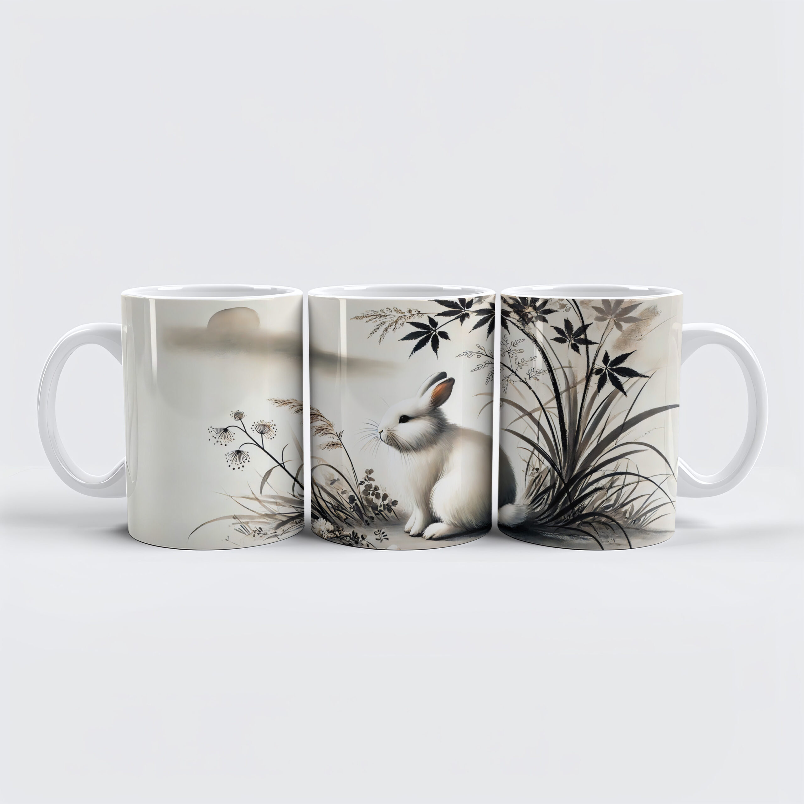 raxxa Premium-Tasse: China zodiac ink of Serene Hare Resting Under Bush