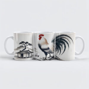 raxxa Premium-Tasse: Proud Rooster Standing Before Barn