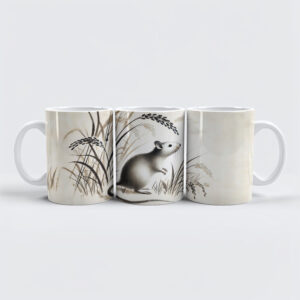 raxxa Premium-Tasse: Cunning Rat Under Rice Plant. ink zodiac