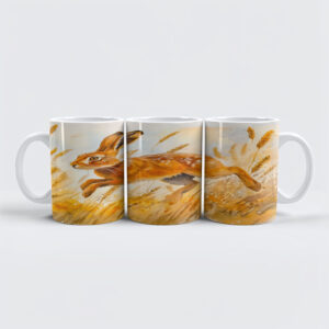 raxxa Premium-Tasse: Hare in a cornfield watercolor painting