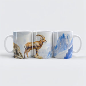 raxxa Premium-Tasse: Ibex in the Alps watercolor painting