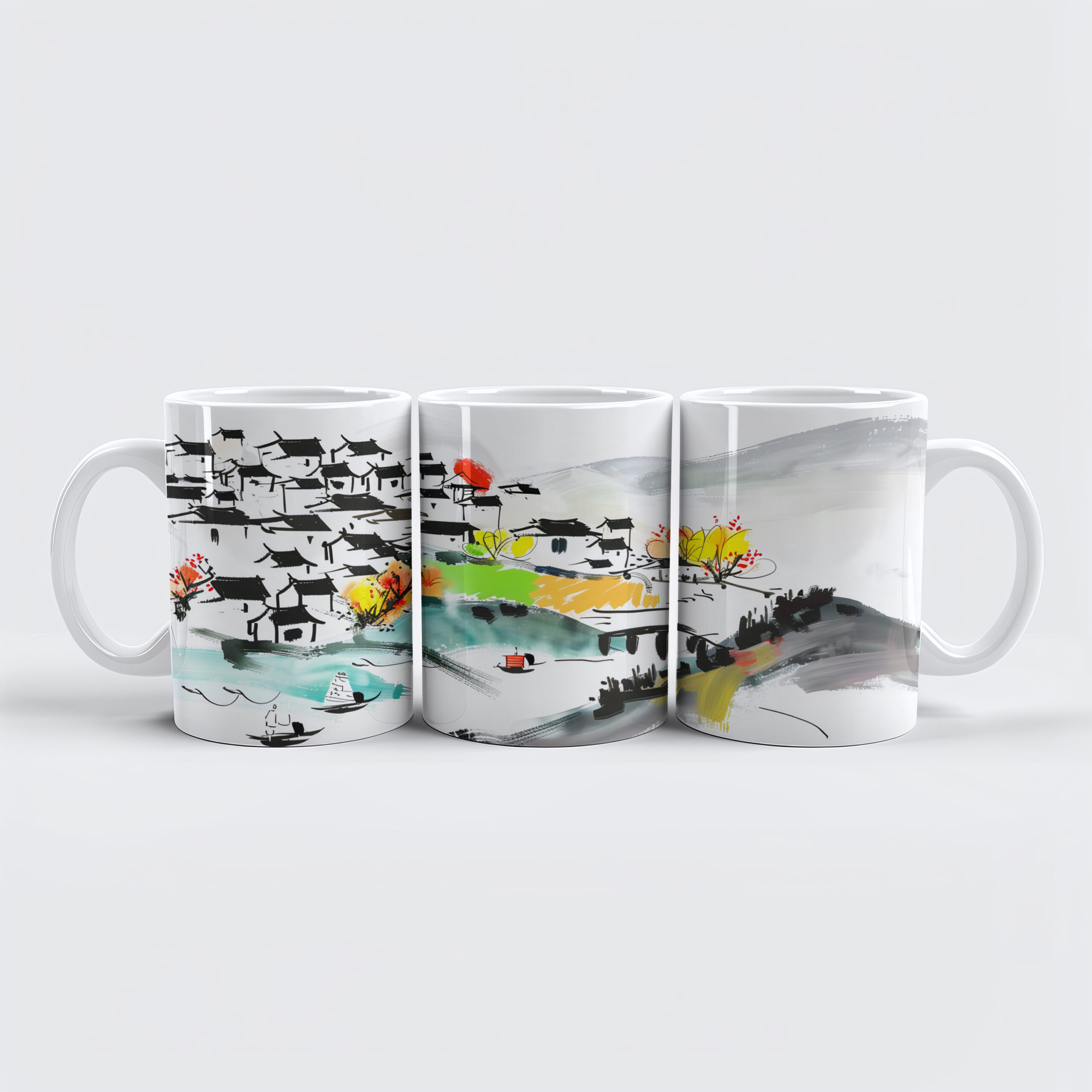 raxxa Premium-Tasse: Chinese traditional Village in the mountains