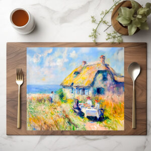 raxxa Premium-Tischset: Picnic by the Sea Impressionist Artwork