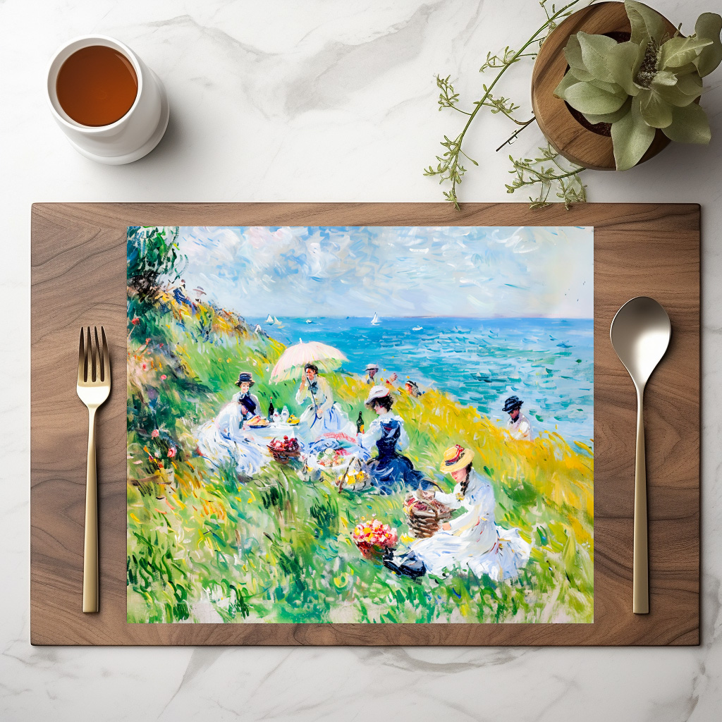 raxxa Premium-Tischset: Picnic by the Sea Impressionist Artwork - immagine 2