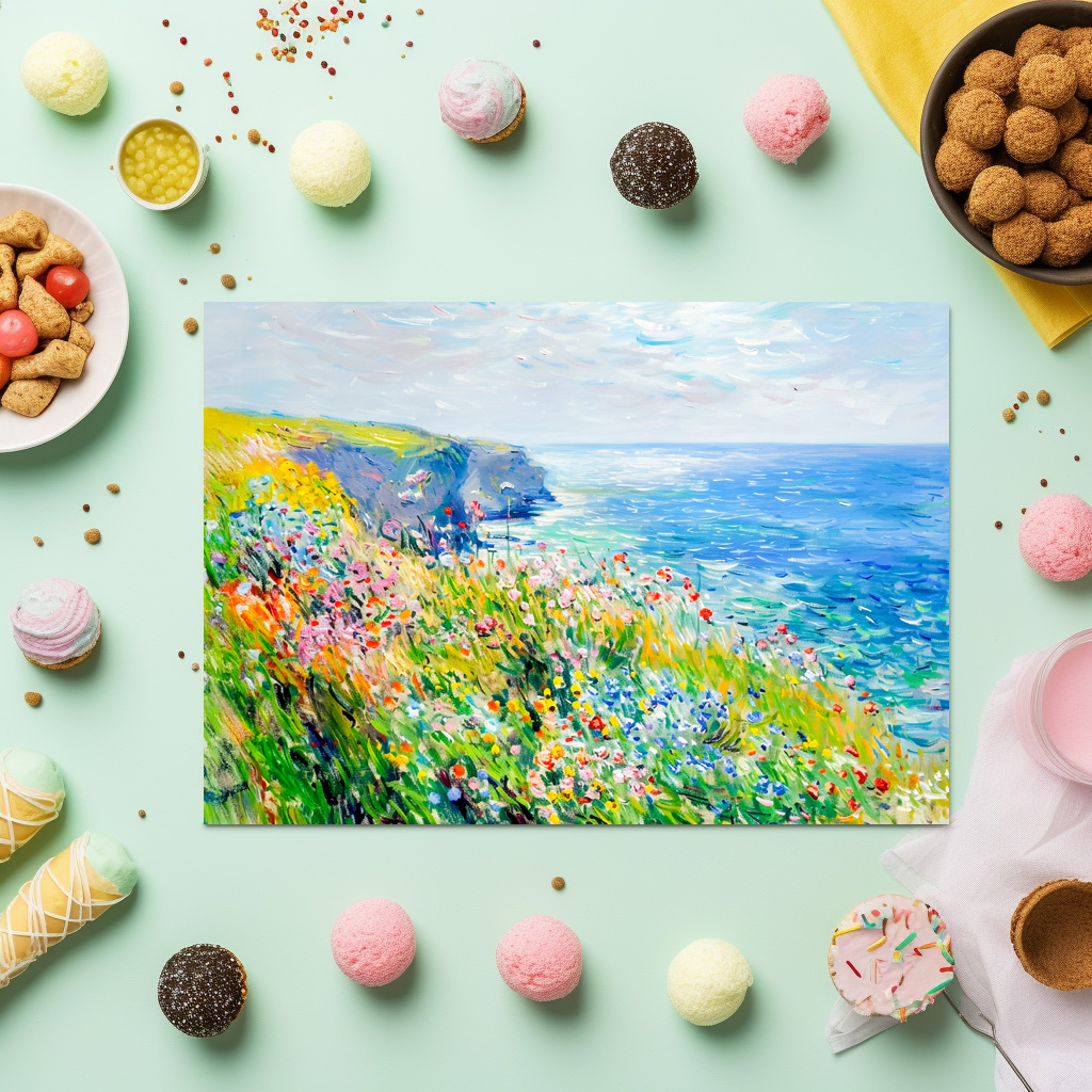 raxxa Premium-Tischset: Wildflowers by the Cliff Impressionist Coastline – Image 3