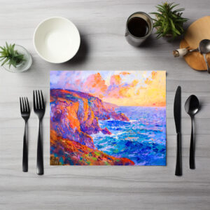 raxxa Premium-Tischset: Cliffs in Fiery Sunset Impressionist Landscape