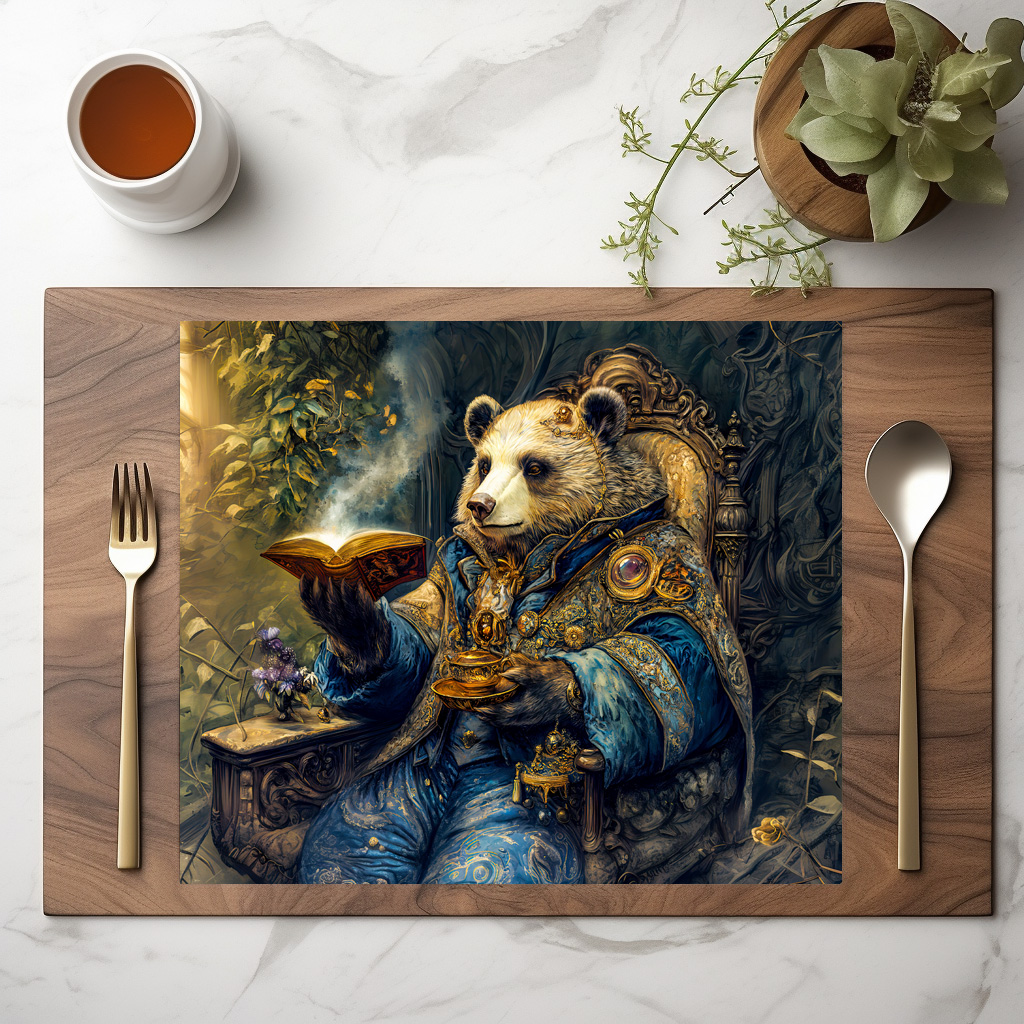 raxxa Premium-Tischset: Bear with Magical Book and Teacup – Bild 2