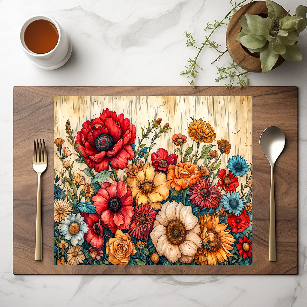 raxxa Premium-Tischset: Field Flowers in Bright Summer Colors - Image 2