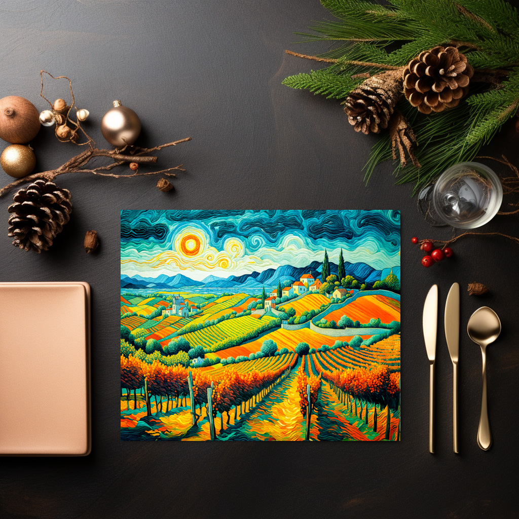 raxxa Premium-Tischset: Autumn Vineyards in Rich Harvest Colors – Bild 2