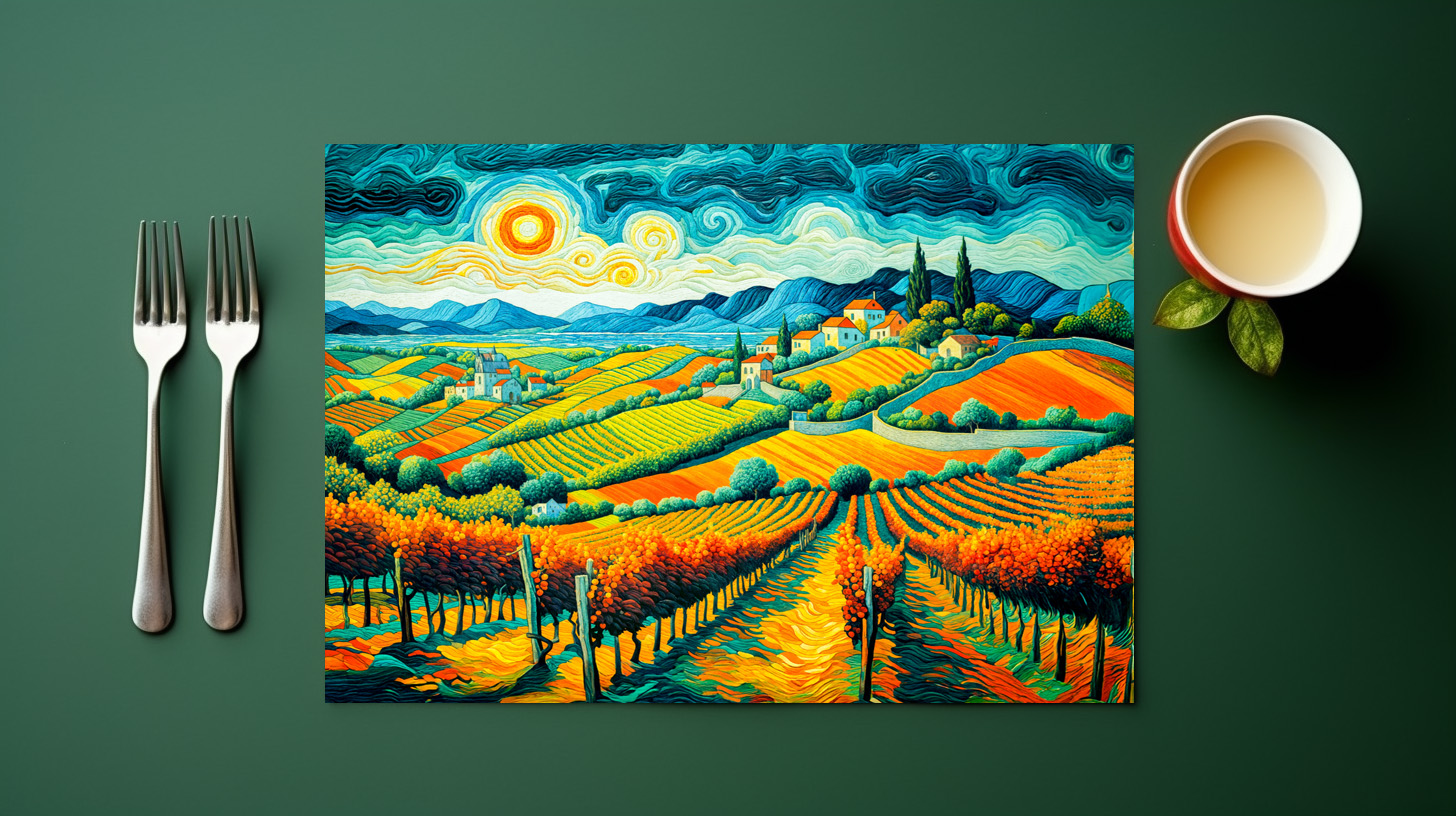 raxxa Premium-Tischset: Autumn Vineyards in Rich Harvest Colors – Bild 3