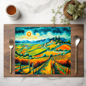 raxxa Premium-Tischset: Autumn Vineyards in Rich Harvest Colors