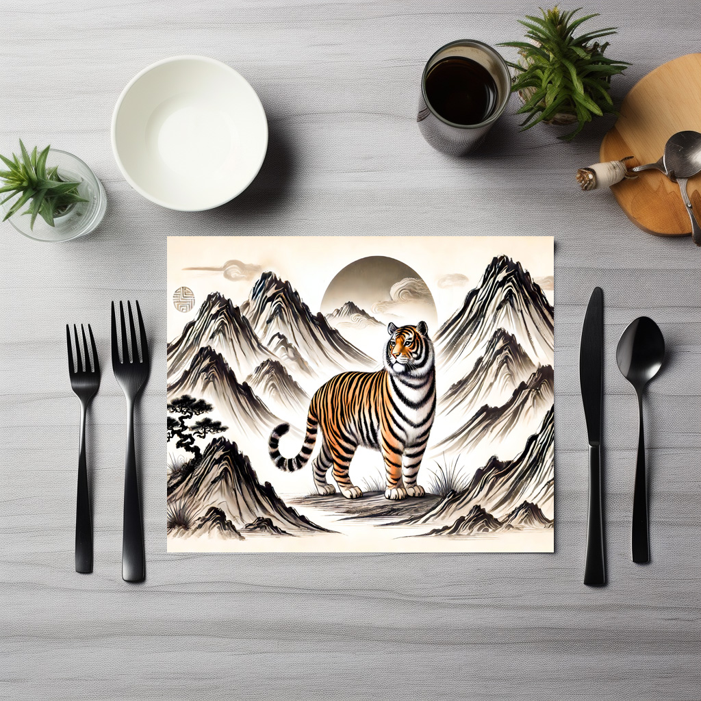 raxxa Premium-Tischset: Fierce Tiger Roaming Mountains