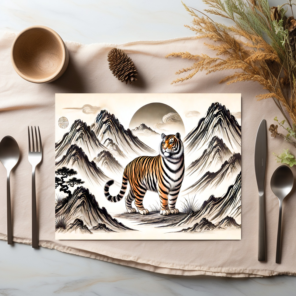 raxxa Premium-Tischset: Fierce Tiger Roaming Mountains – Bild 2