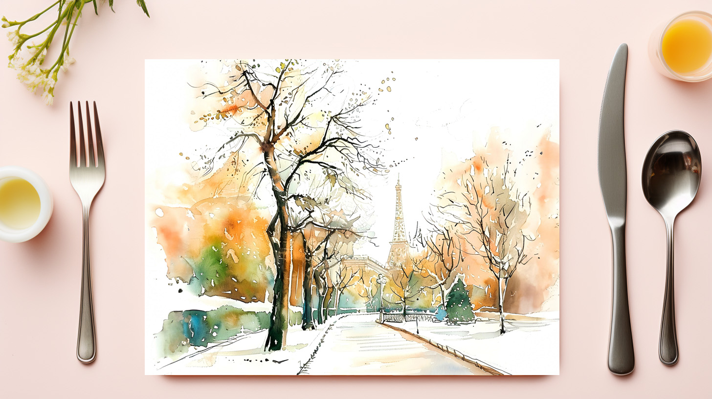 raxxa Premium-Tischset: Watercolor Berlin Funkturm Autumn – Image 2