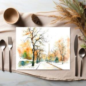 raxxa Premium-Tischset: Watercolor Berlin Funkturm Autumn