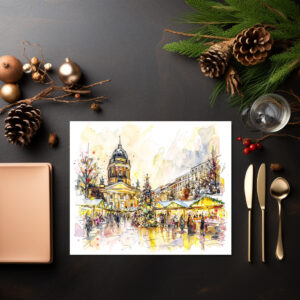 raxxa Premium-Tischset: Watercolor Berlin Christmas Market