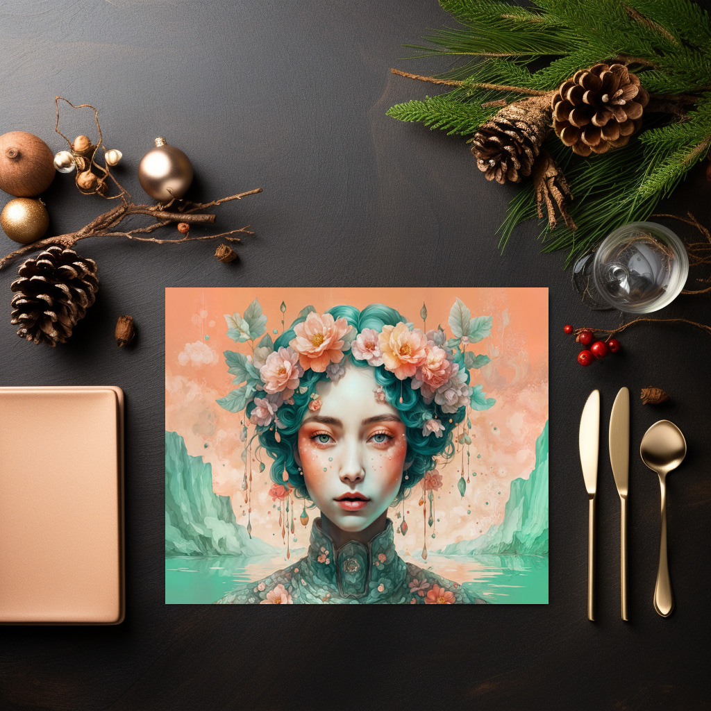 raxxa Premium-Tischset: Golden Flower Fairy with Sparkling Eyes - immagine 3