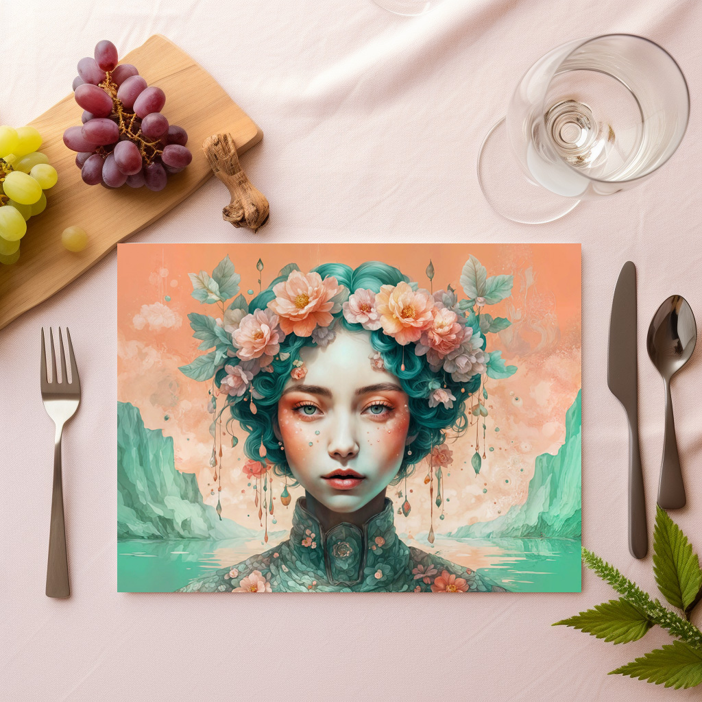 raxxa Premium-Tischset: Golden Flower Fairy with Sparkling Eyes