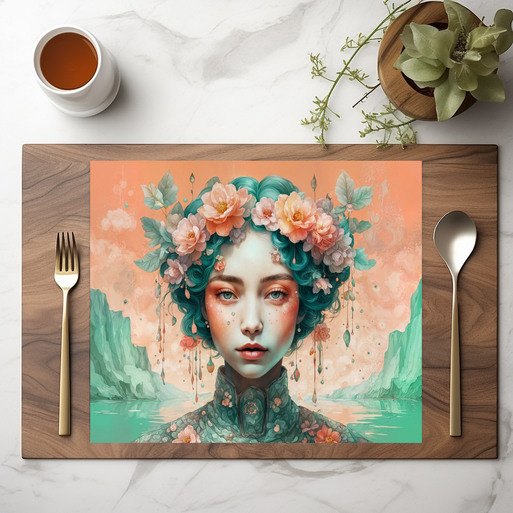 raxxa Premium-Tischset: Golden Flower Fairy with Sparkling Eyes - immagine 2