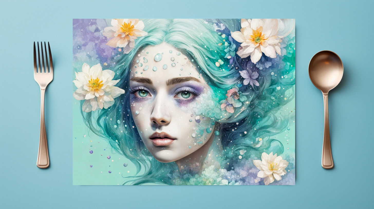 raxxa Premium-Tischset: Water Nymph with Lotus Flowers - Image 2