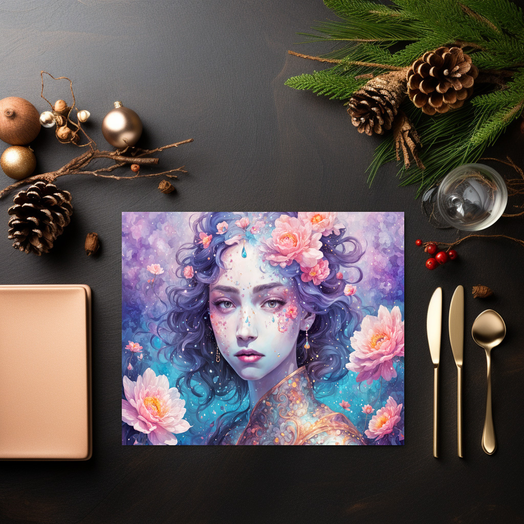 raxxa Premium-Tischset: Flower Fairy with Blue Hair - immagine 2