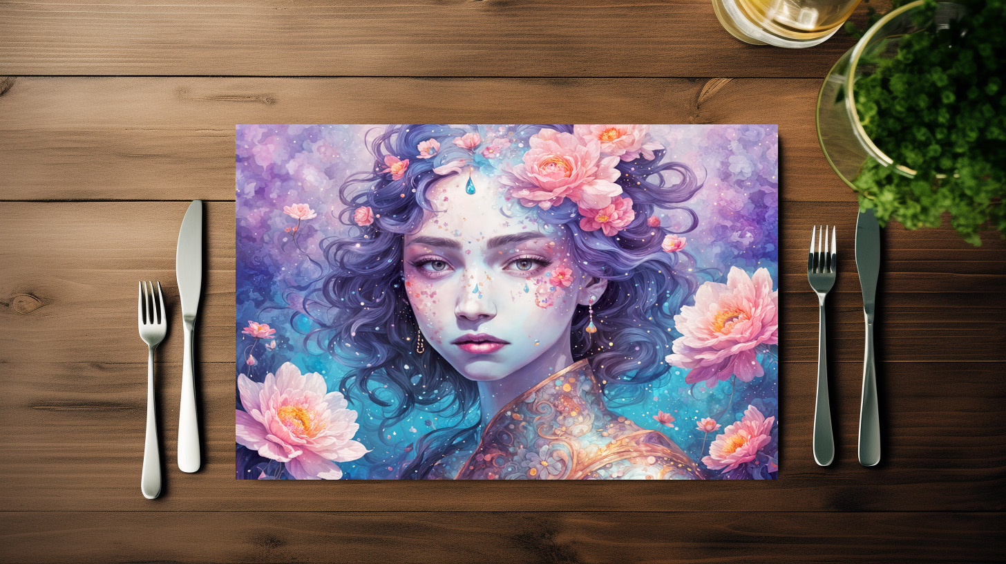 raxxa Premium-Tischset: Flower Fairy with Blue Hair - immagine 3