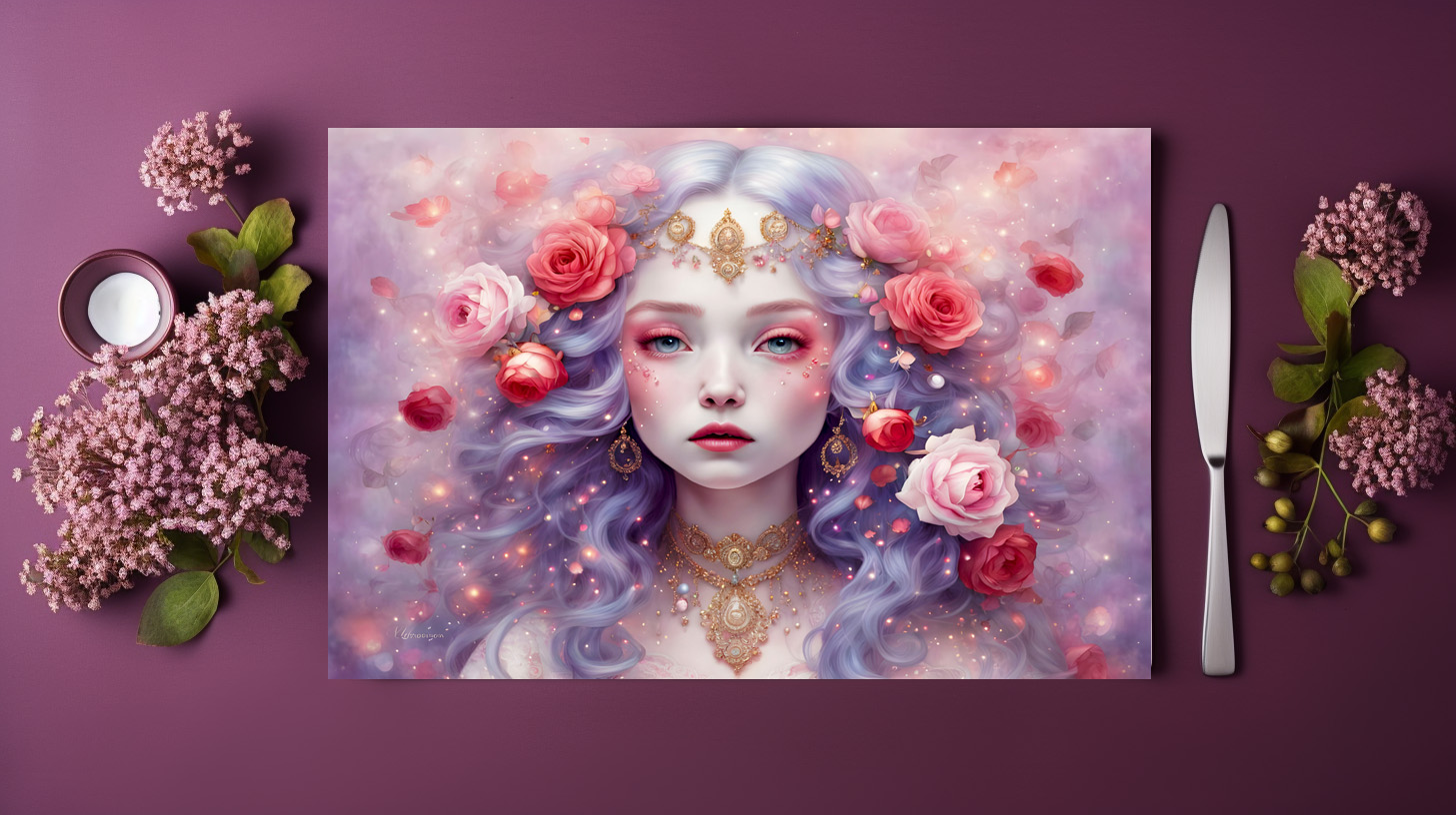 raxxa Premium-Tischset: Enchanted Blossom Fairy Portrait