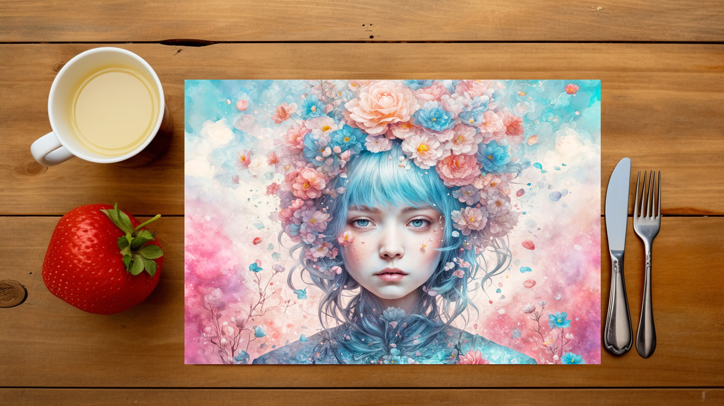 raxxa Premium-Tischset: Flower Fairy with Blue Hair - Imagen 3