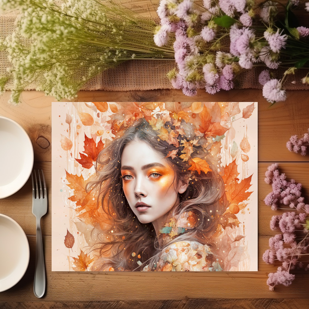 raxxa Premium-Tischset: Autumn Fairy in Leaf Crown