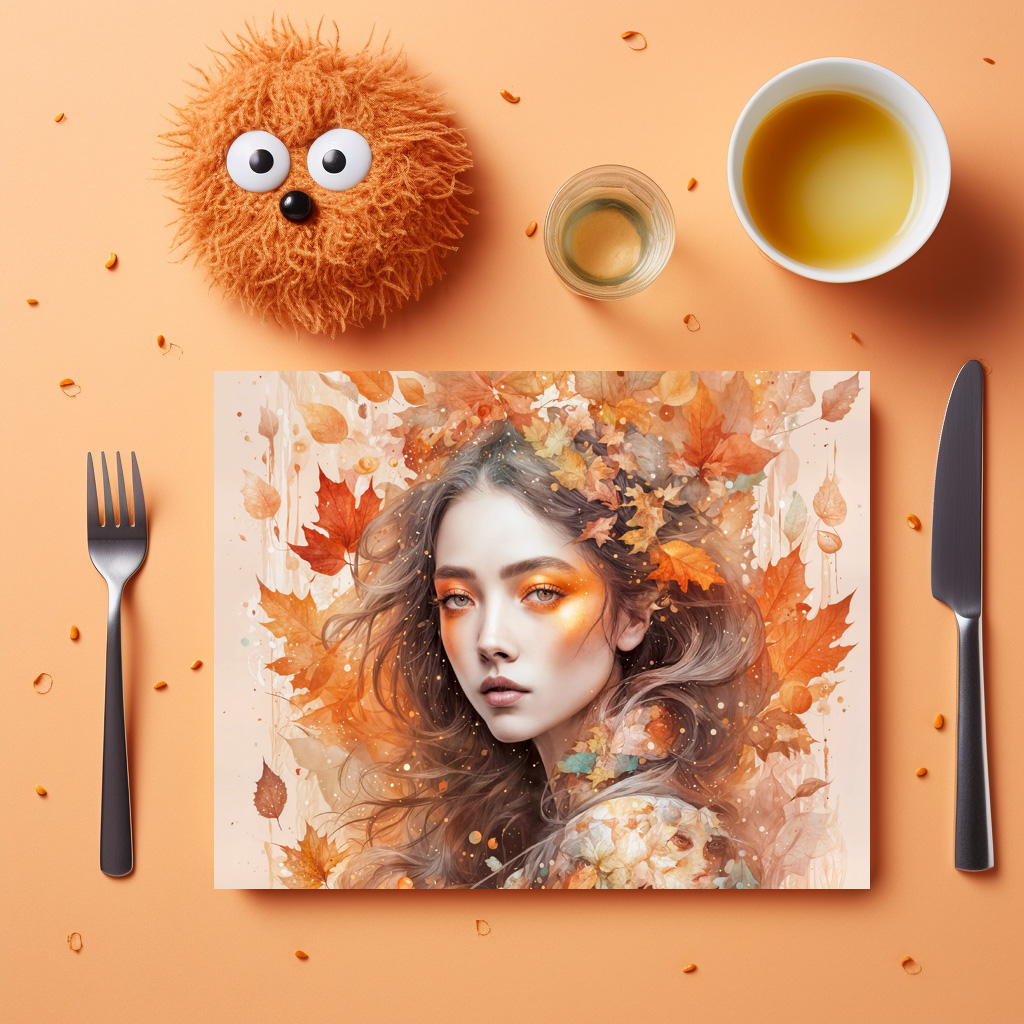 raxxa Premium-Tischset: Autumn Fairy in Leaf Crown – Bild 2