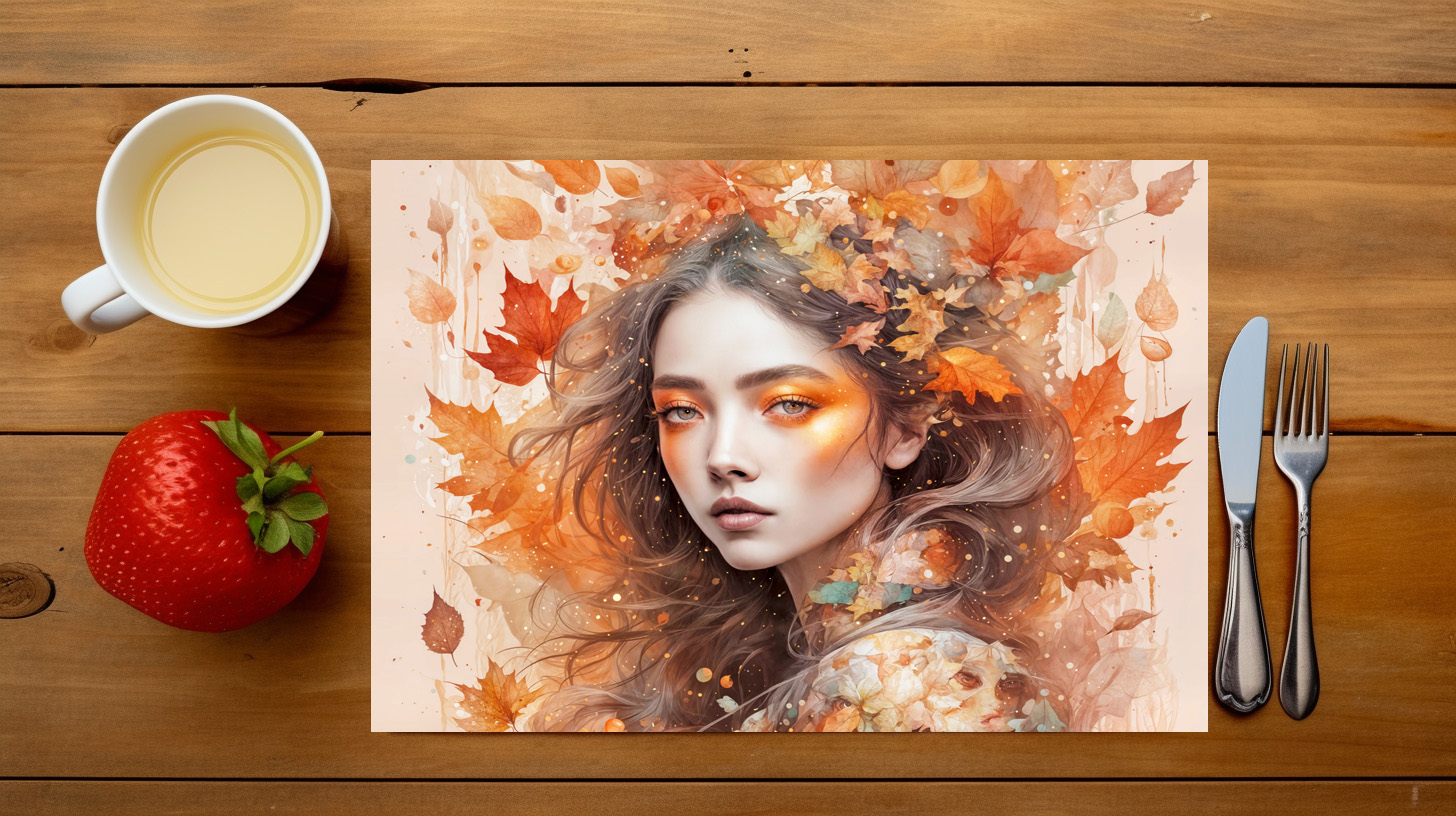 raxxa Premium-Tischset: Autumn Fairy in Leaf Crown – Bild 3