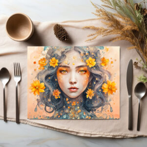raxxa Premium-Tischset: Golden Flower Fairy with Sparkling Eyes