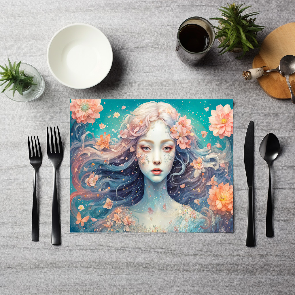 raxxa Premium-Tischset: Enchanted Flower Nymph in Bloom