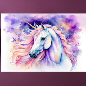 raxxa Premium-Tischset: Mystical Unicorn Walking Beneath A Shimmering Rainbow