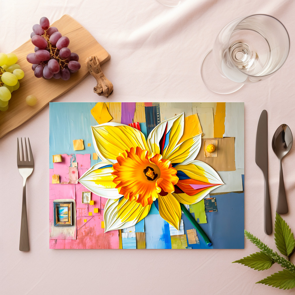 raxxa Premium-Tischset: Radiant Daffodil in Modern Abstract Style