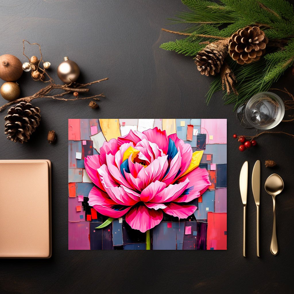raxxa Premium-Tischset: Delicate Peony in Modern Abstract Style – Bild 3