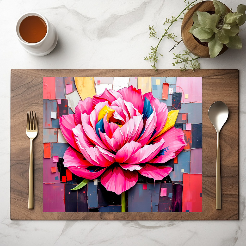 raxxa Premium-Tischset: Delicate Peony in Modern Abstract Style – Bild 2