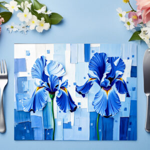 raxxa Premium-Tischset: Elegant Iris in Modern Abstract Style