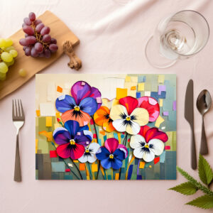raxxa Premium-Tischset: Charming Pansy in Modern Abstract Style