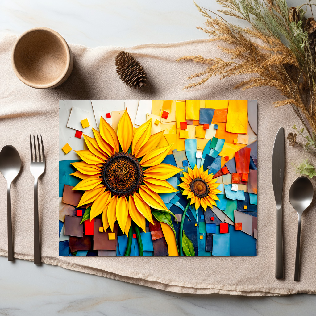 raxxa Premium-Tischset: Radiant Sunflower in Modern Abstract Style – Bild 2