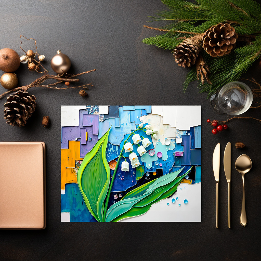 raxxa Premium-Tischset: Graceful Lily of the Valley in Modern Abstract Style – Image 2