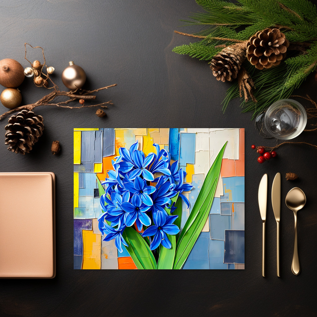 raxxa Premium-Tischset: Vibrant Hyacinth in Modern Abstract Style – Bild 3