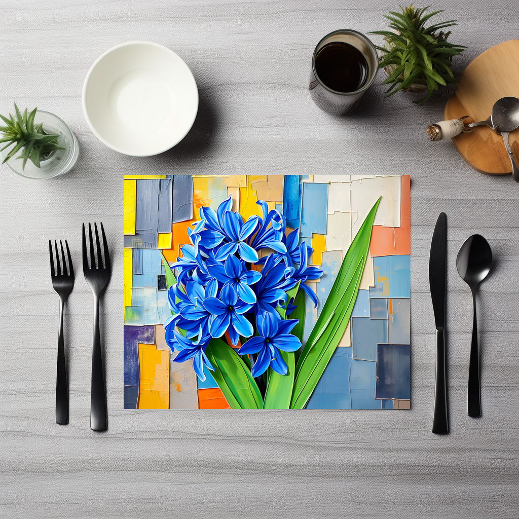 raxxa Premium-Tischset: Vibrant Hyacinth in Modern Abstract Style