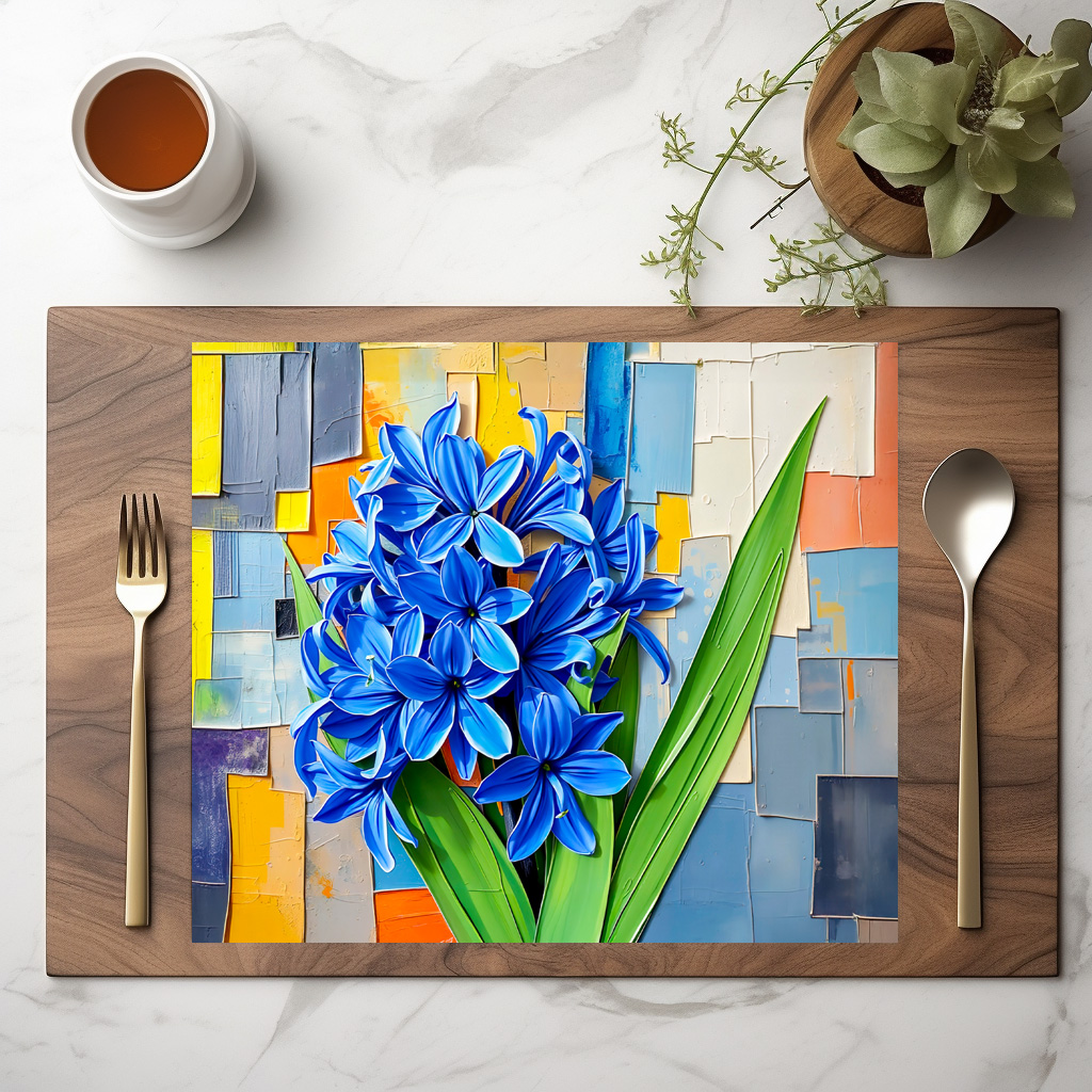raxxa Premium-Tischset: Vibrant Hyacinth in Modern Abstract Style – Bild 2