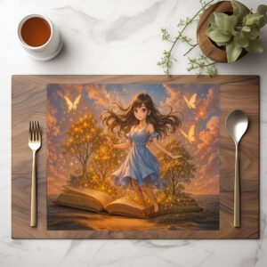raxxa Premium-Tischset: Anime girl with magical book powers