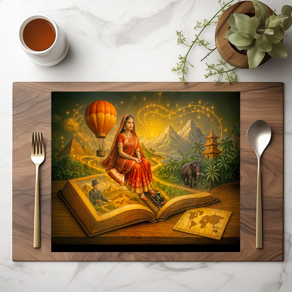 raxxa Premium-Tischset: World journey from classic travel book - immagine 2